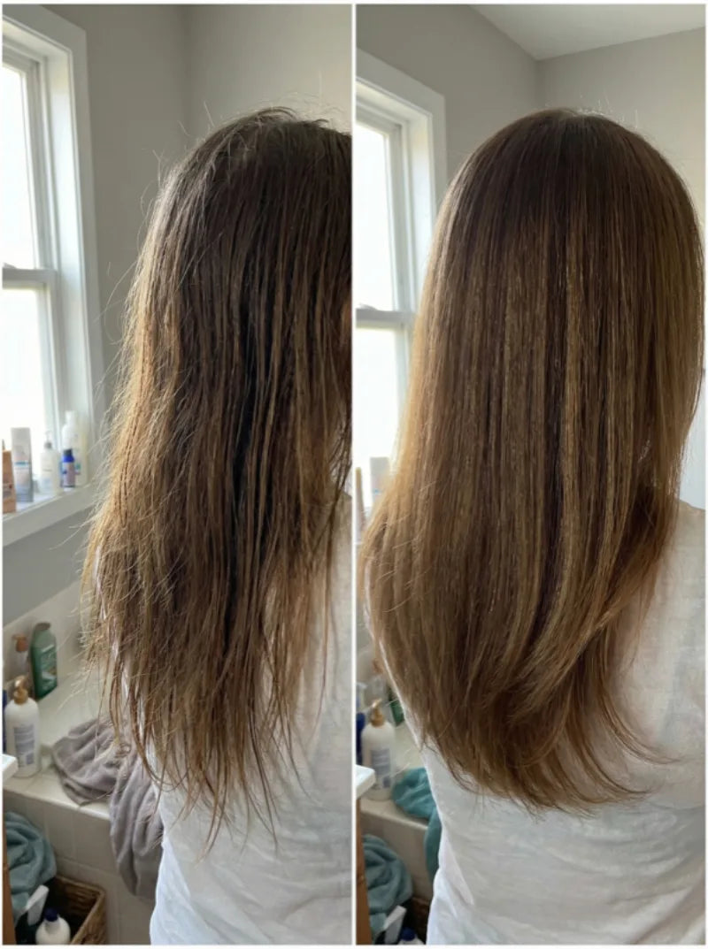 Before and after hair transformation