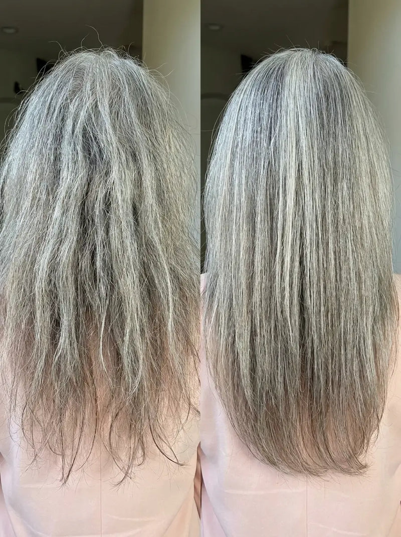 Before and after hair transformation