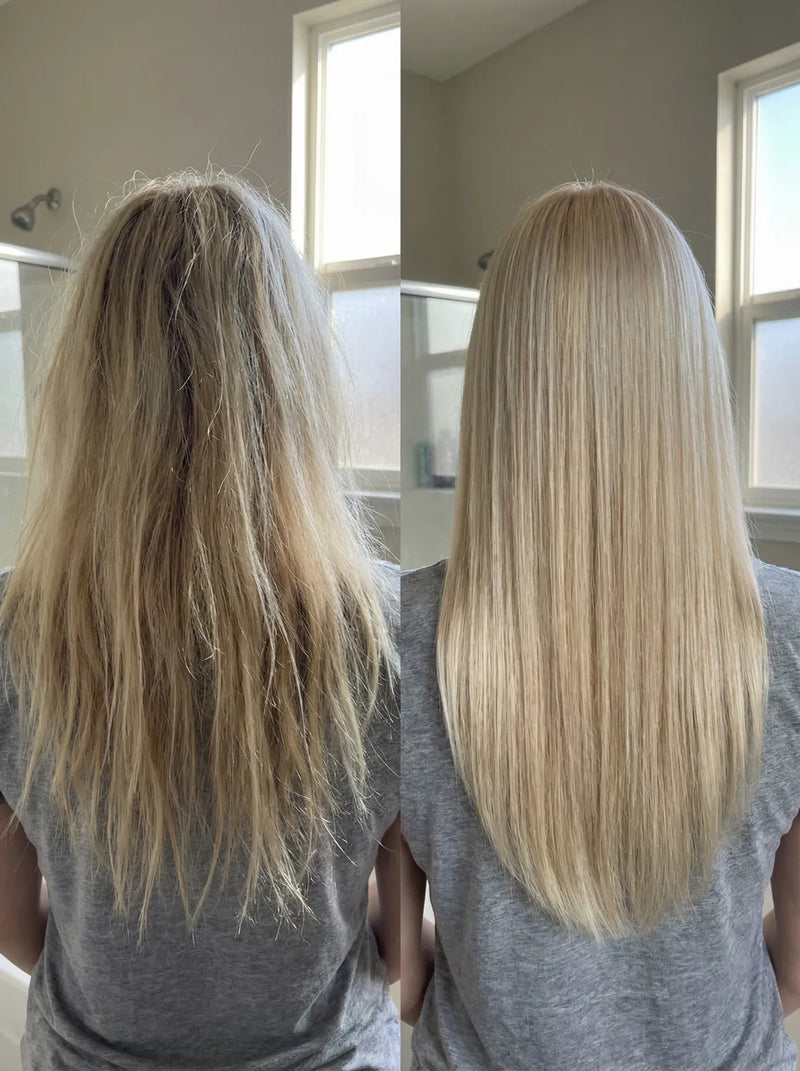 Before and after hair transformation