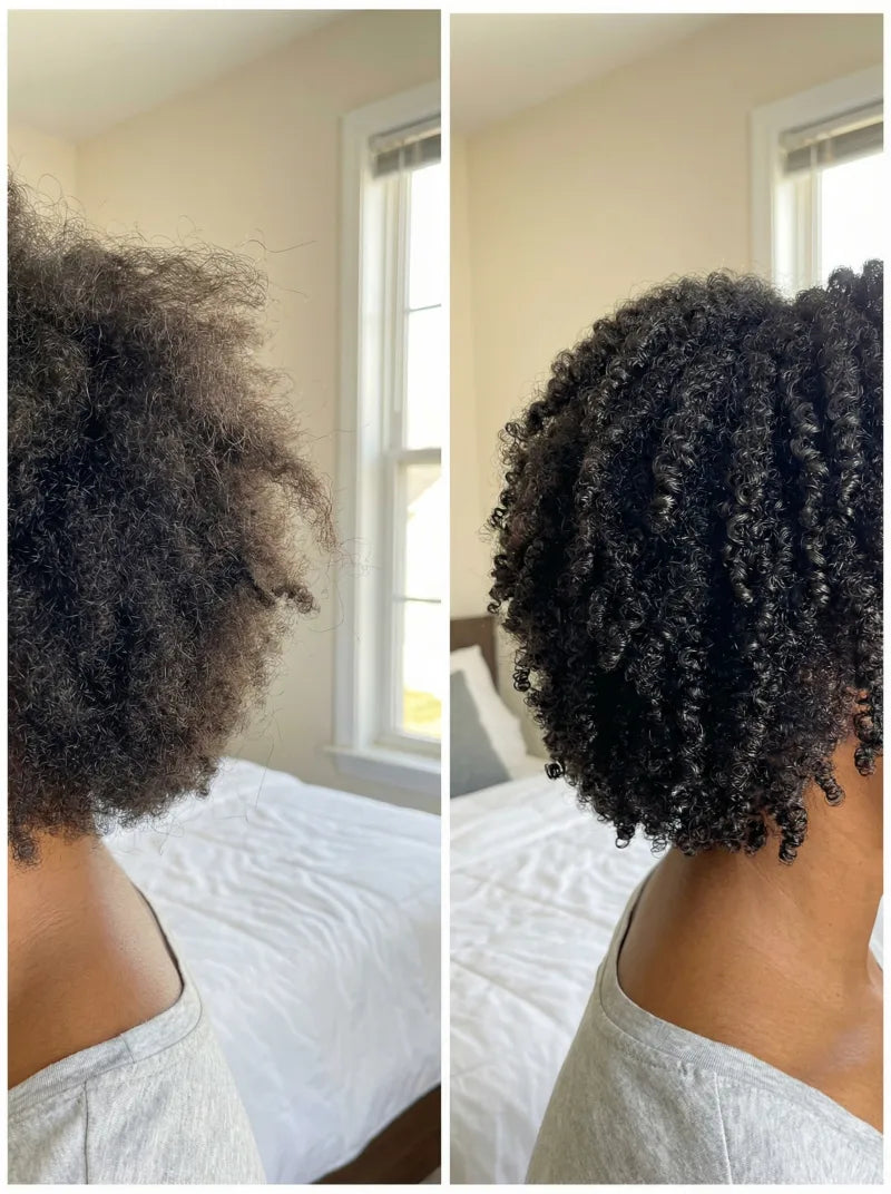 Before and after hair transformation