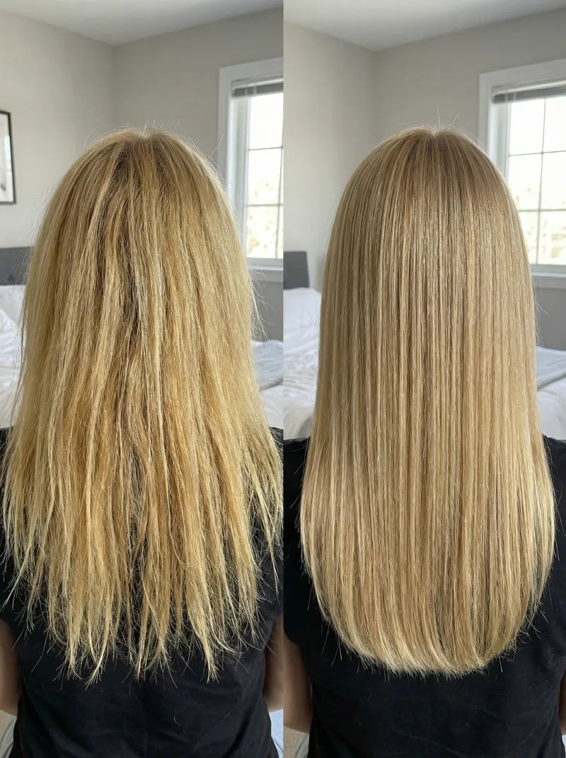 Before and after hair transformation