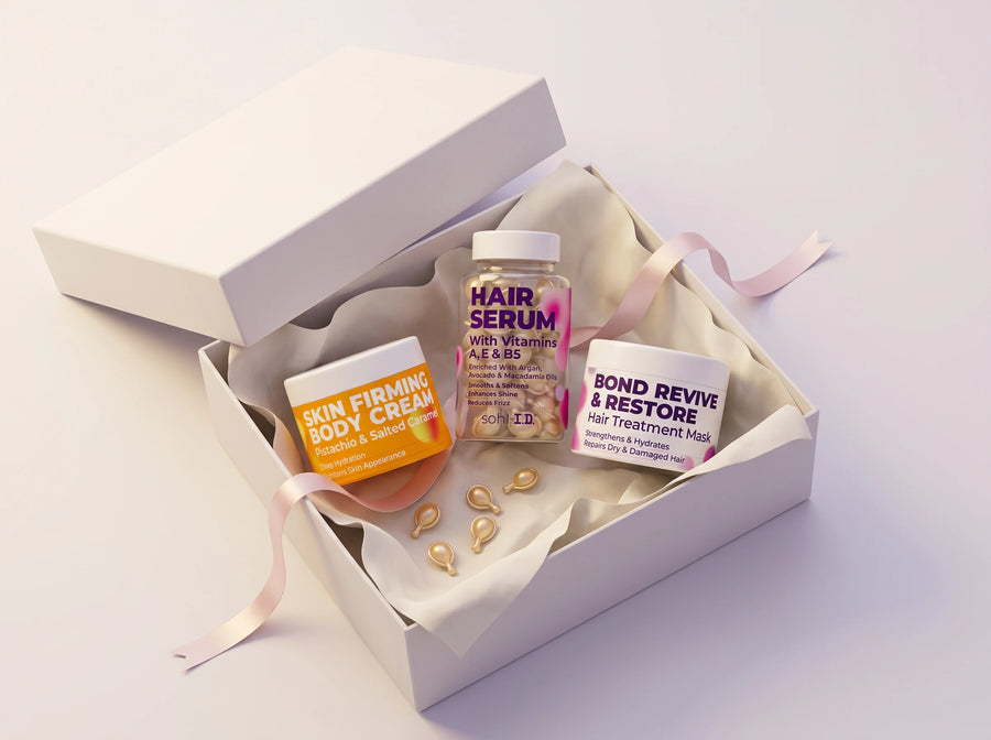 sohl-I.D. gift set — Bond Revive & Restore, Hair Serum, Skin Firming Body Cream