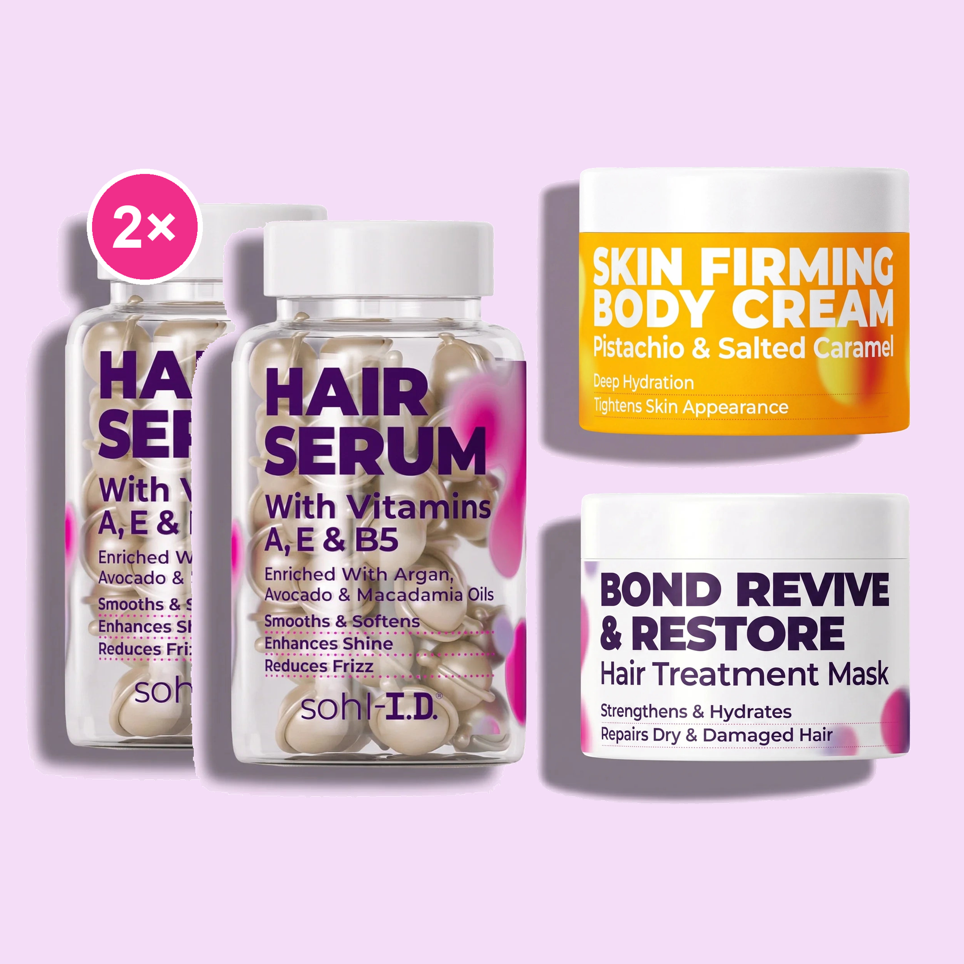 Complete Routine Bundle — 2× Hair Serum, Body Cream & Bond Mask