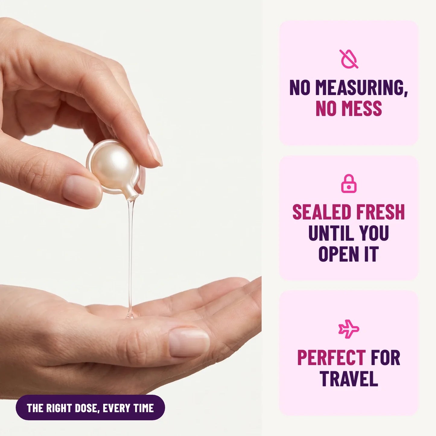 No measuring, sealed fresh, travel
